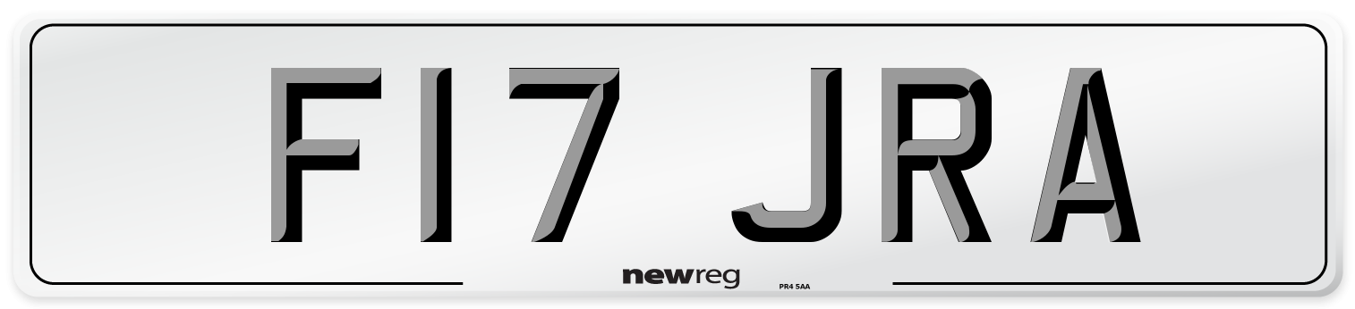 F17 JRA Number Plate from New Reg